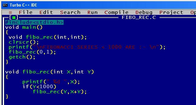 C021 A C program to find the Fibonacci series of numbers using ...