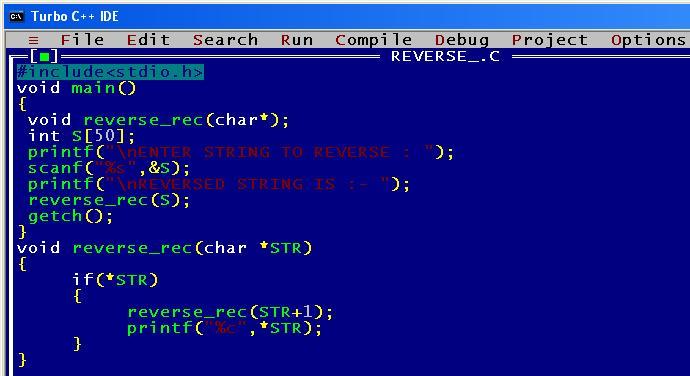 C022 A C program to reverse the given string using recursion – Computer ...