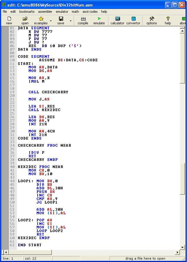 assembly programming language list